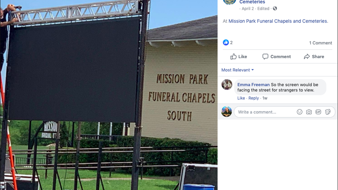 ‘Drive-in funeral theater’ helps families mourn during coronavirus shutdown in Texas