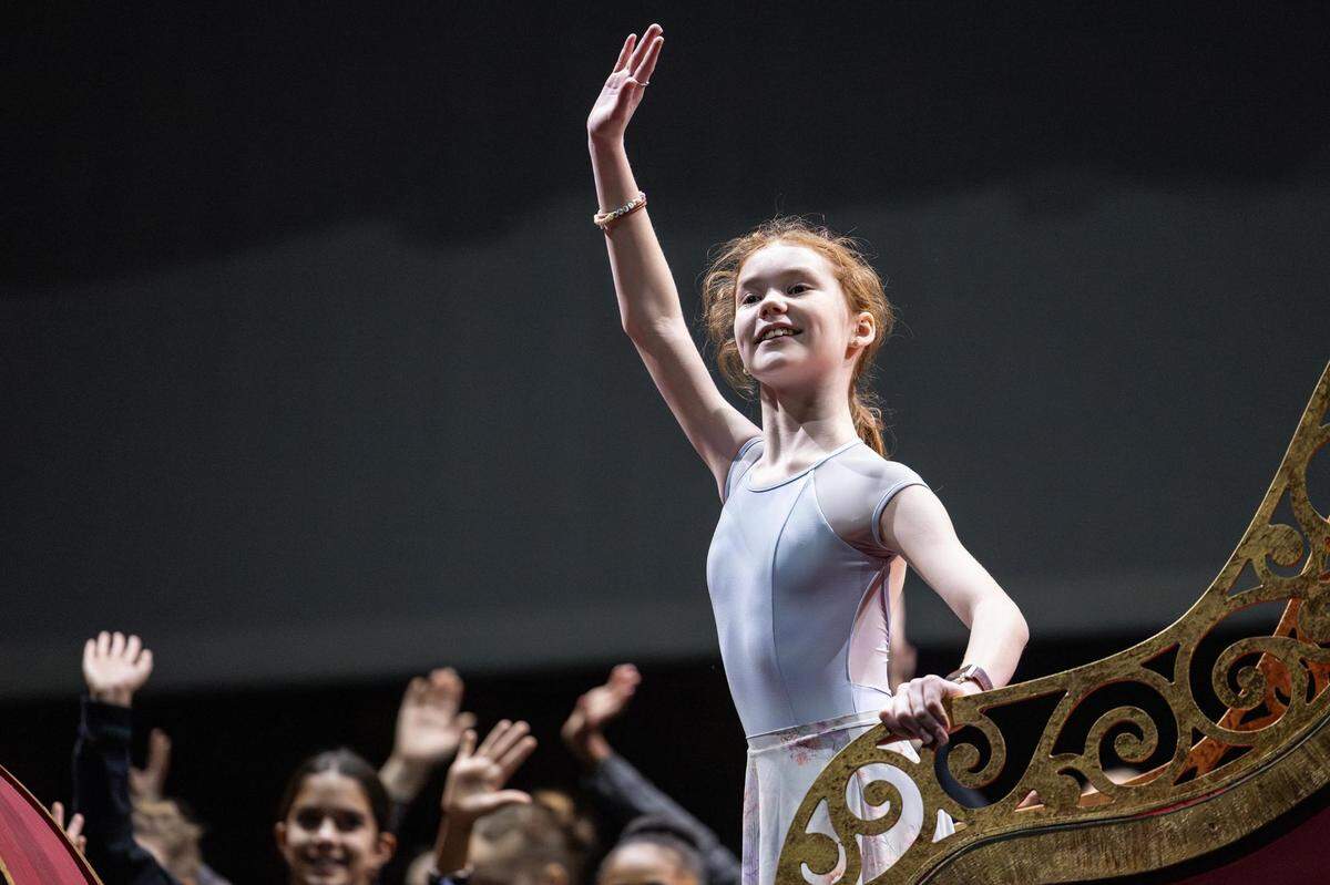 Resi Cooper, 11, who plays Clara in “The Nutcracker,” participates in a dress rehearsal for Avant Chamber Ballet’s performance at Will Rogers Memorial Center in Fort Worth on Tuesday, Dec. 19, 2023.