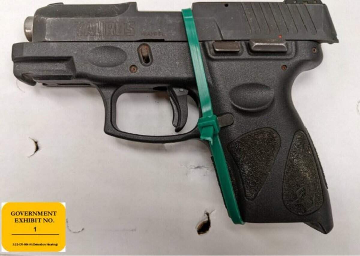 Henry “Michael” Williams, of Dallas, is accused of selling Malik Faisal Akram this semiautomatic pistol on Jan. 13, 2022, two days before Akram used the gun to take hostages at a Colleyville, Texas synagogue.