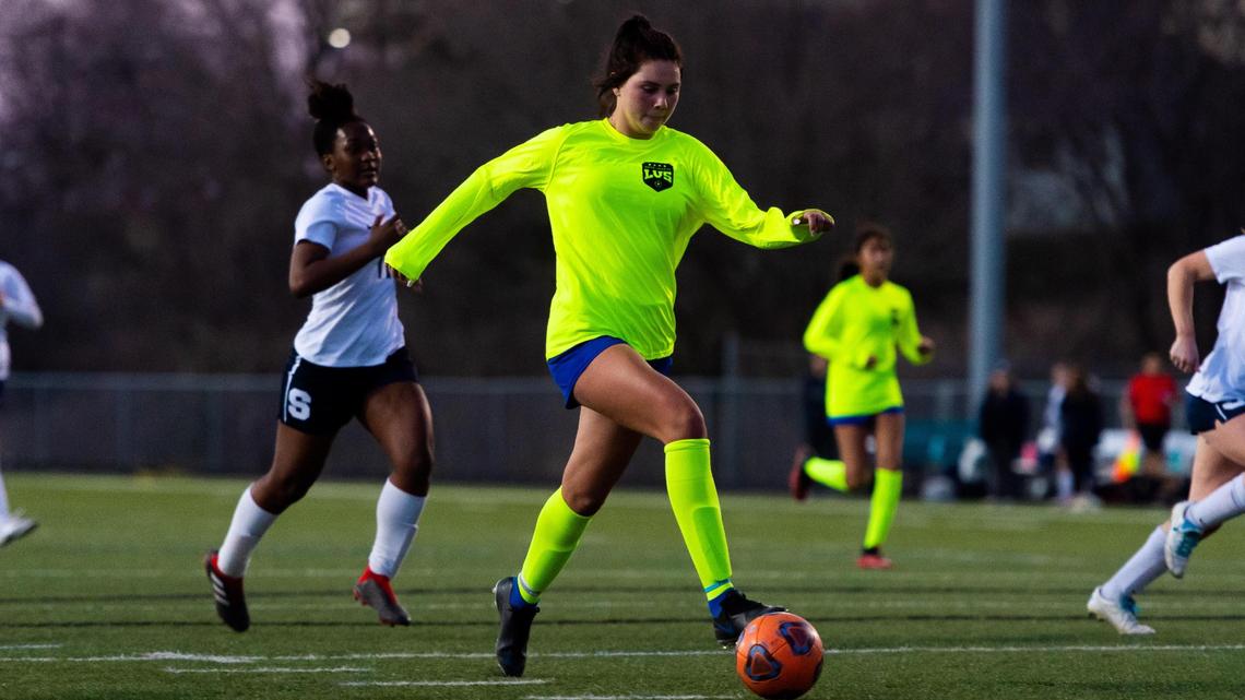 Laci Earixson closes in on the goal during a home game against All Saints on February 4, 2021. Photo by Matt Smith (Special to the Star-Telegram).