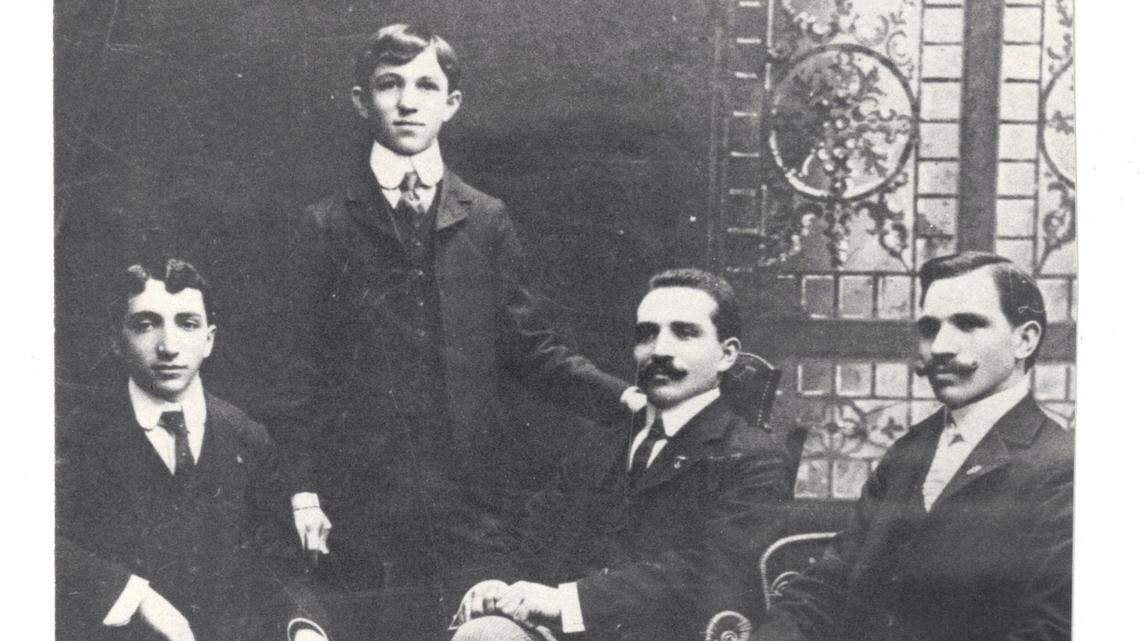 The Mehl brothers, pictured in the mid-1890s, are, from left, Meyer, B. Max, Abe, and Israel N. The family emigrated from Lithuania to the U.S. in 1892.