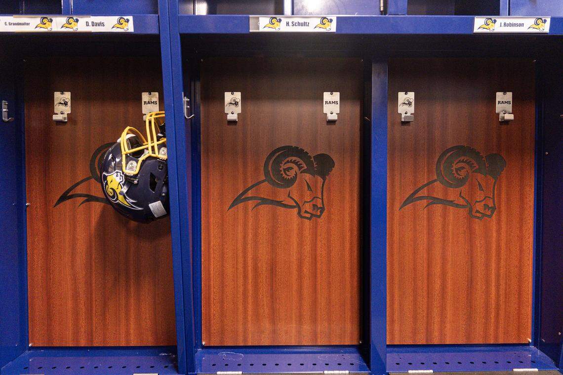 The locker room in the new Moritz Fieldhouse at Texas Wesleyan University.