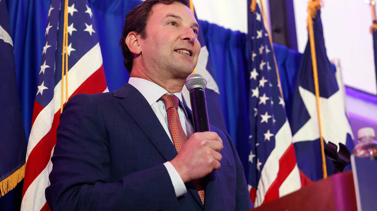 State Rep. Craig Goldman addresses his supporters after declaring victory on Tuesday, Nov. 5, 2024, at the Crescent Hotel in Fort Worth. Goldman was running against Trey Hunt in the race for Texas’ 12th Congressional District.