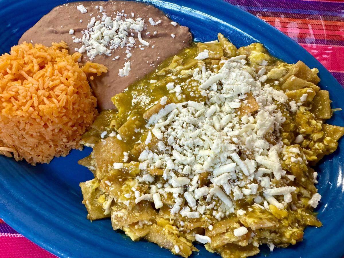 Chilaquiles verdes at Los Paisanos Restaurante Y Taqueria in Fort Worth April 20, 2024.