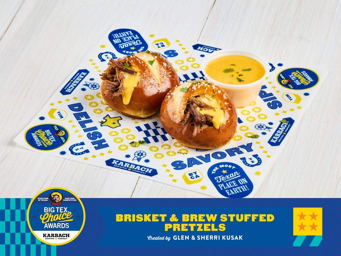 Brisket and brew stuffed pretzels.