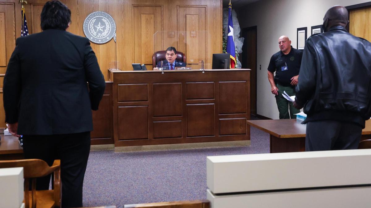 Judge Sergio De Leon, pictured here in his downtown Fort Worth courtroom, is the lead plaintiff on a lawsuit against Tarrant County for its court redistricting.