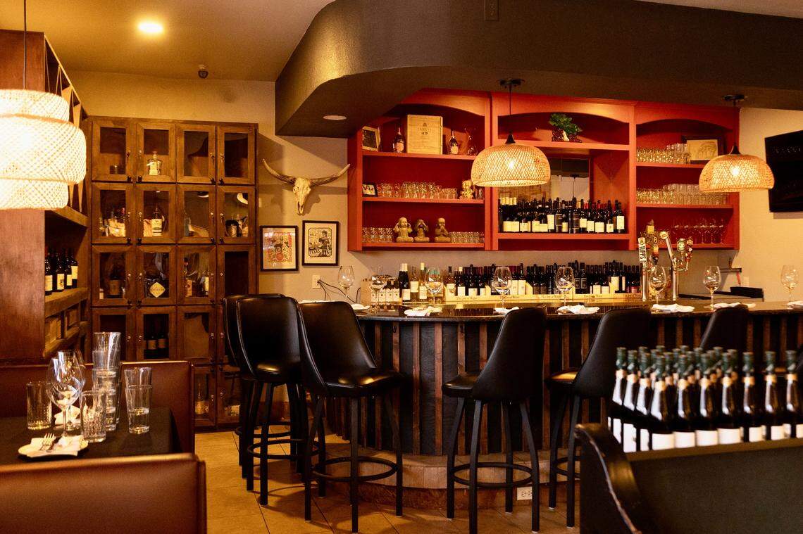 The bar at Teddy Wongs Dumplings & Wine.