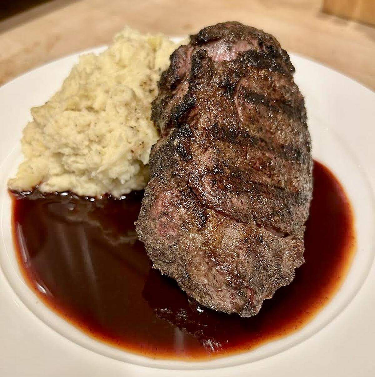 Steak in a red wine demi-glace at the forthcoming Fort Redemption.