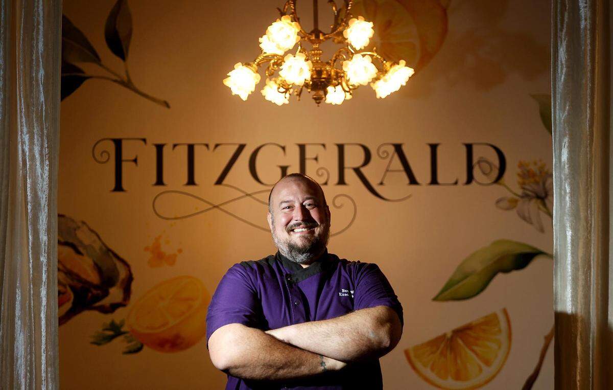 Chef Ben Merritt opened The Fitzgerald in 2022. The restaurant featured Gulf Coast seafood.