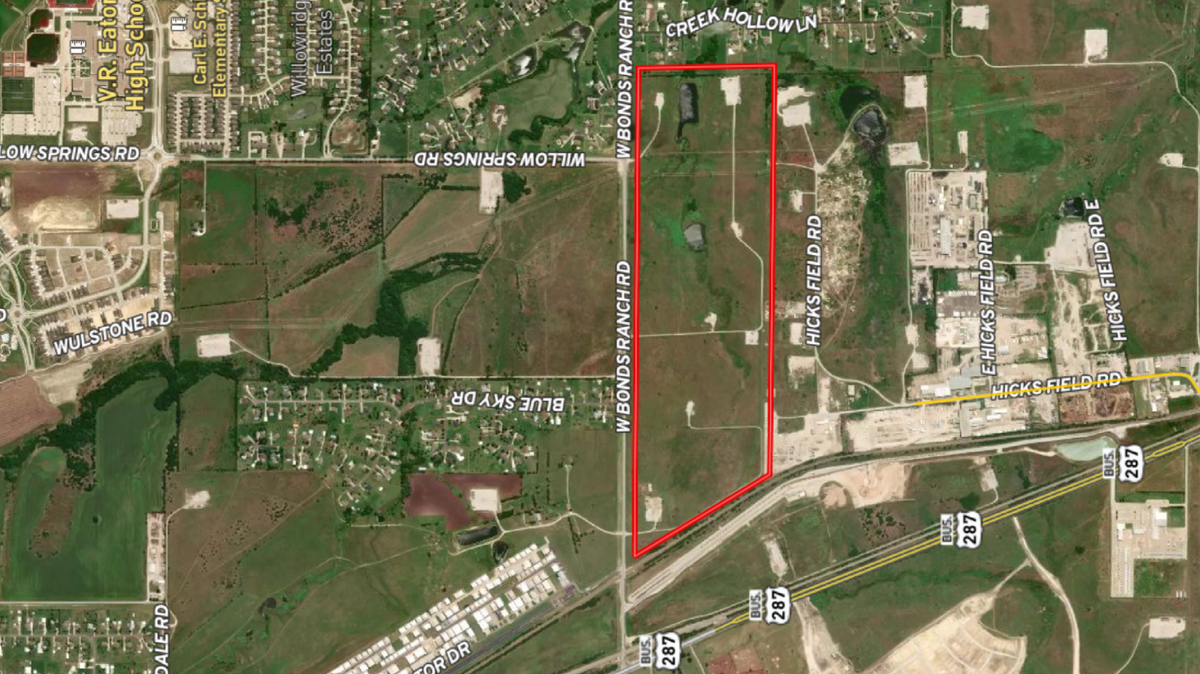 An aerial map of Avod Holdings' 21-acre purchase on Bonds Ranch Road.  