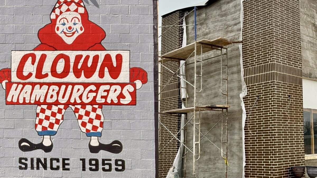A new facade hid the 40-year-old Clown Burger wall sign, but the Haltom City restaurant remains open and owners want to put up a replacement.