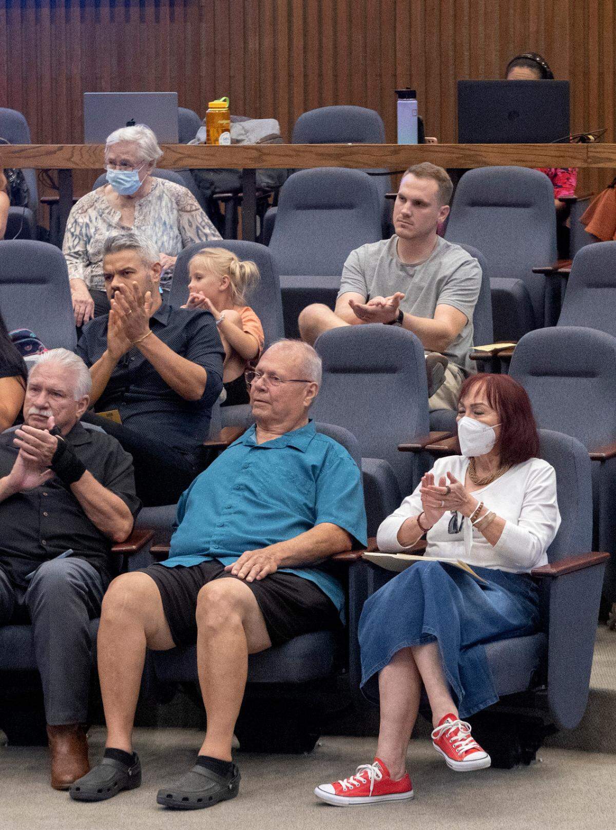 Fort Worth residents in favor of legalizing short-term rentals in residential areas clap during public comment of an informational meeting Tuesday at Fort Worth City Hall.