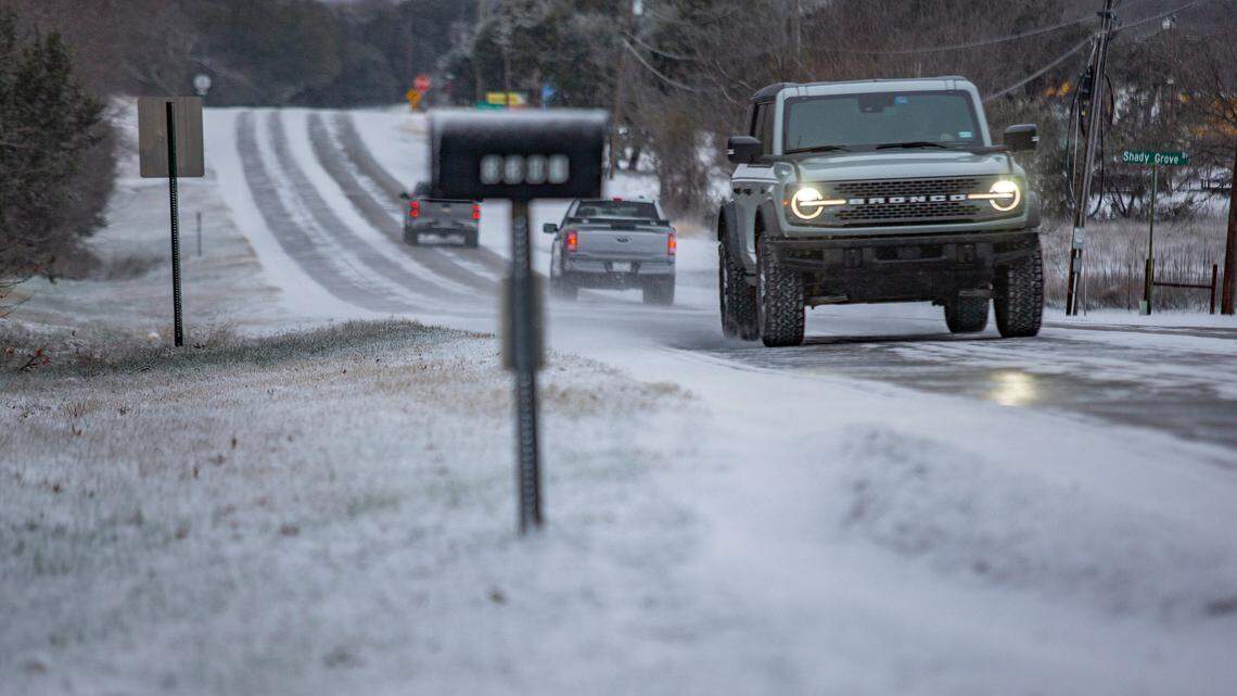 North Texas woke up Monday morning to a thin dusting of snow as Arctic air blasted south into North and Central Texas. Tuesday will bring even colder temperatures and the National Weather Service says any moisture on roadways will turn to ice.