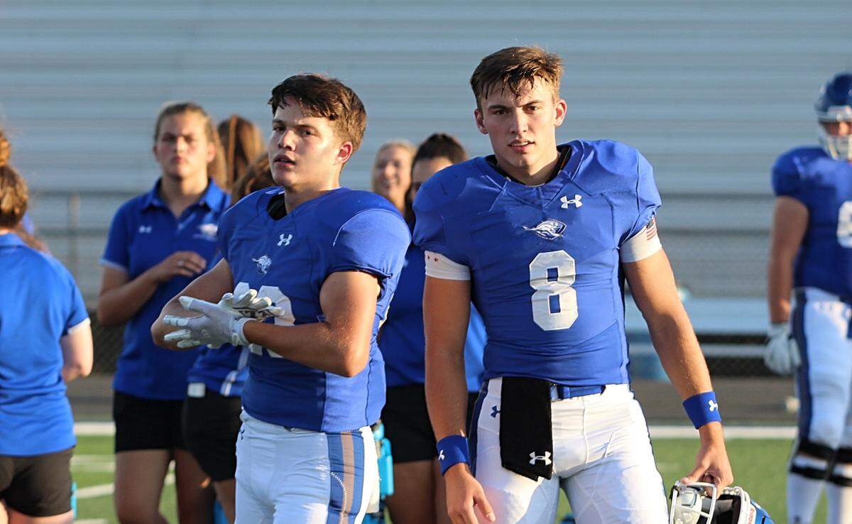 Daniel (left) and Ken Seals played on varsity together for one season for the playoff-bound Weatherford Kangaroos.