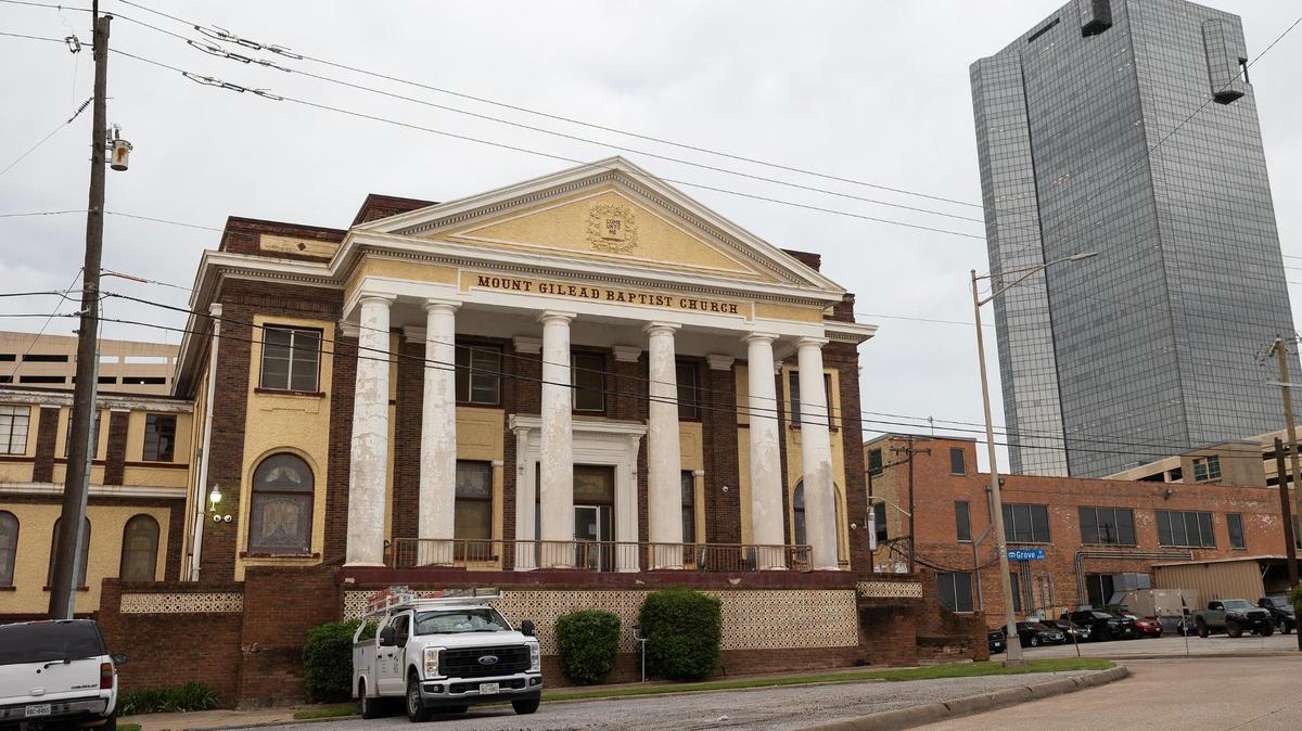 Mount Gilead Baptist Church in downtown Fort Worth, placed on Historic Fort Worth’s 2025 Most Endangered List this year, has been put on sale. 