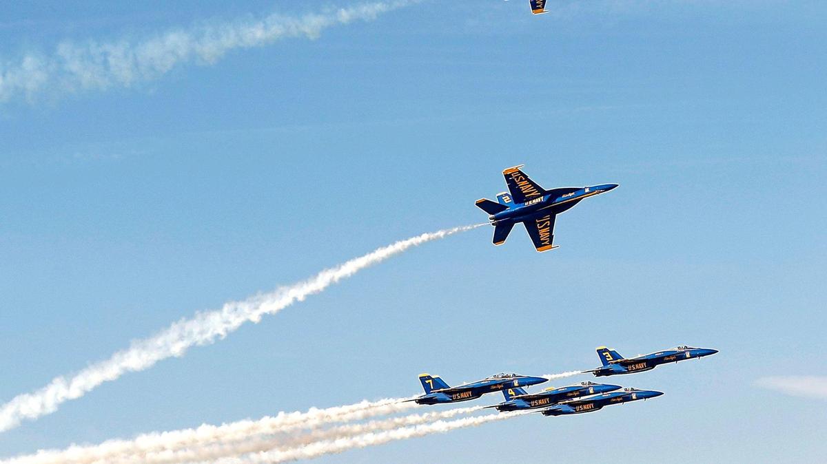 The Navy’s Blue Angels arrived at Alliance Airport flying their new Super Hornet F/A-18 E/F for the Bell Fort Worth Alliance Air Show on Thursday. Saturday’s show will be the new aircraft’s 41st show and marks the 75th anniversary of the Blue Angels.