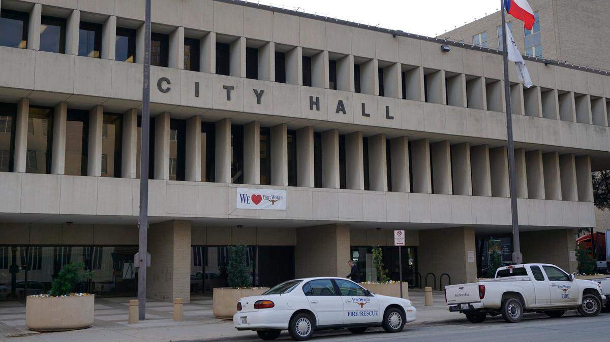 Fort Worth City Hall, at 1000 Throckmorton Street in downtown. 