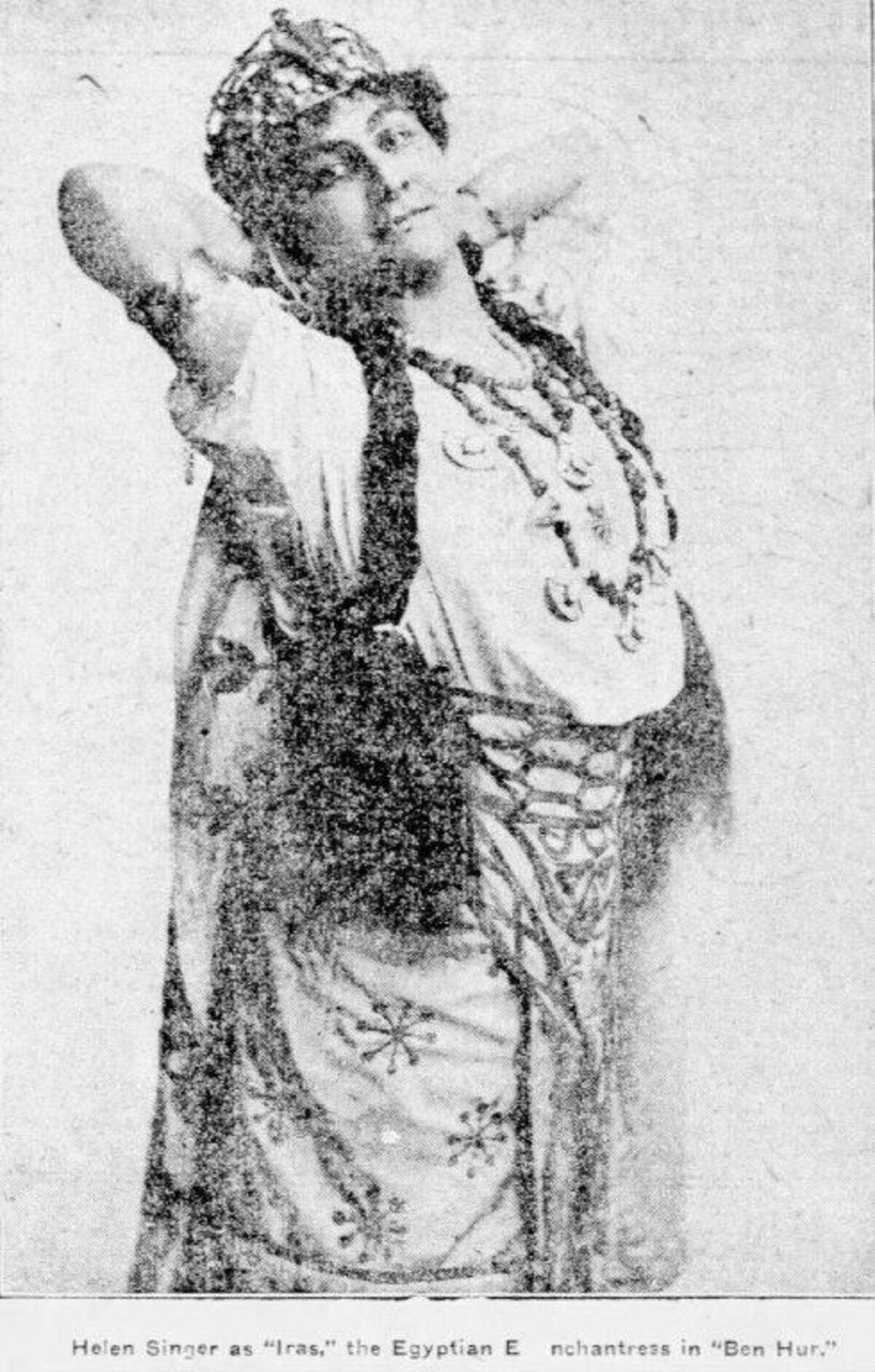 This image shows a leading actress from the “Ben Hur” production in 1911.