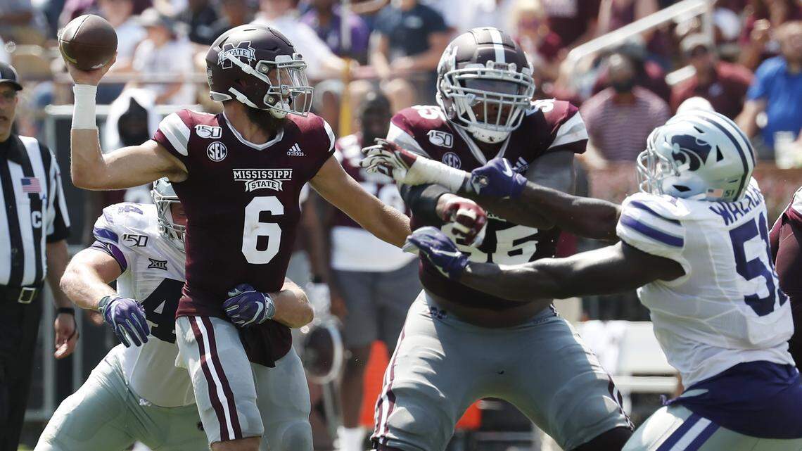 Watch Mississippi State quarterback go airborne into 360 degree helicopter spin