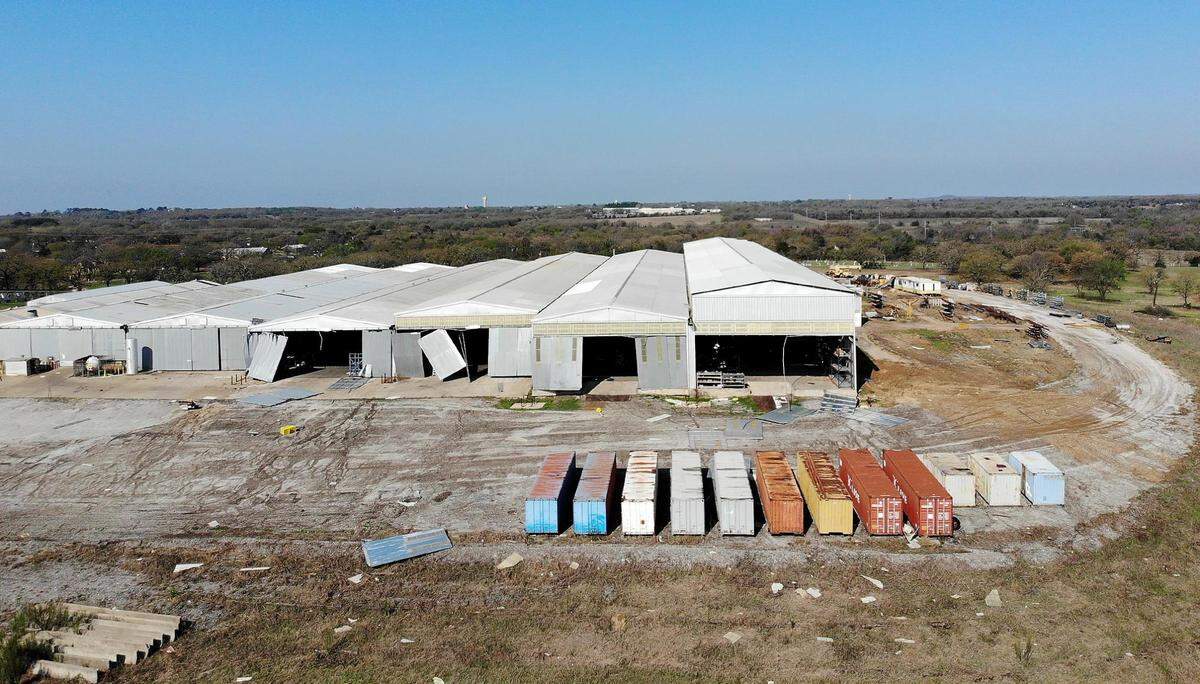 A tornado in Johnson County ripped off the doors on buildings at ISC Manufacturing near Burleson.