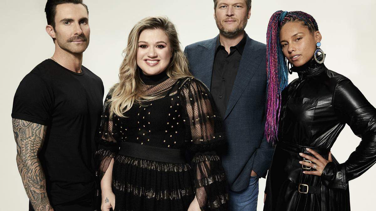 This seasons coaches on ‘The Voice’ are, left to right, Adam Levine, Kelly Clarkson, Blake Shelton and Alicia Keys.