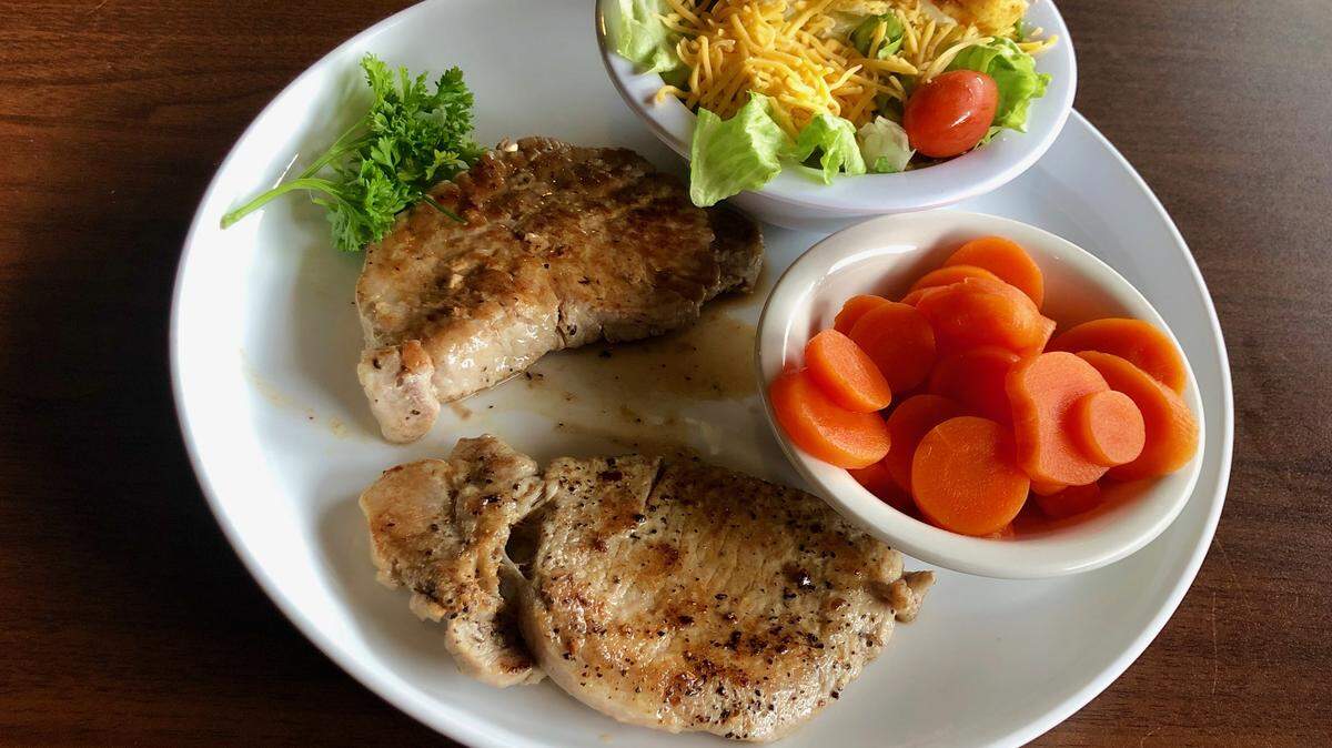 A pork chop platter at Pantego Cafe.