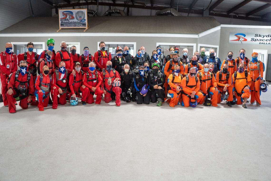 The jumpers represented 11 states and have logged between 241 and 12,382 skydives during their jump careers.