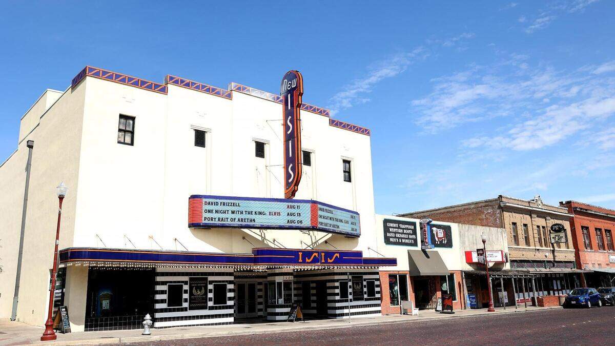 The Isis Theatre on Tuesday, August 9, 2022, in the Fort Worth Stockyards. The historic theatre reopened last year after being closed since 1988. It first opened its doors as a 400-seat theatre in 1914.