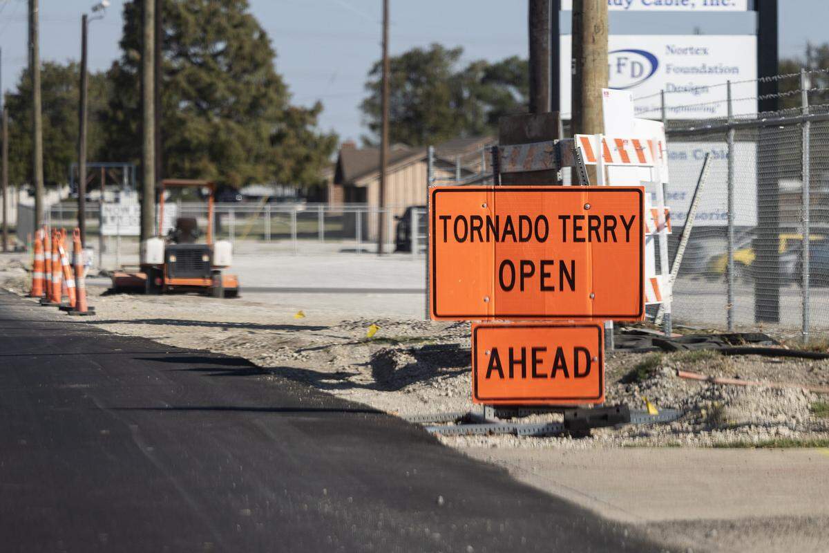 The construction company has put up signs on Keller Hicks Road to indicate that Tornado Terry's is open, but it has not helped much as they have lost more than 50% of their customer base.