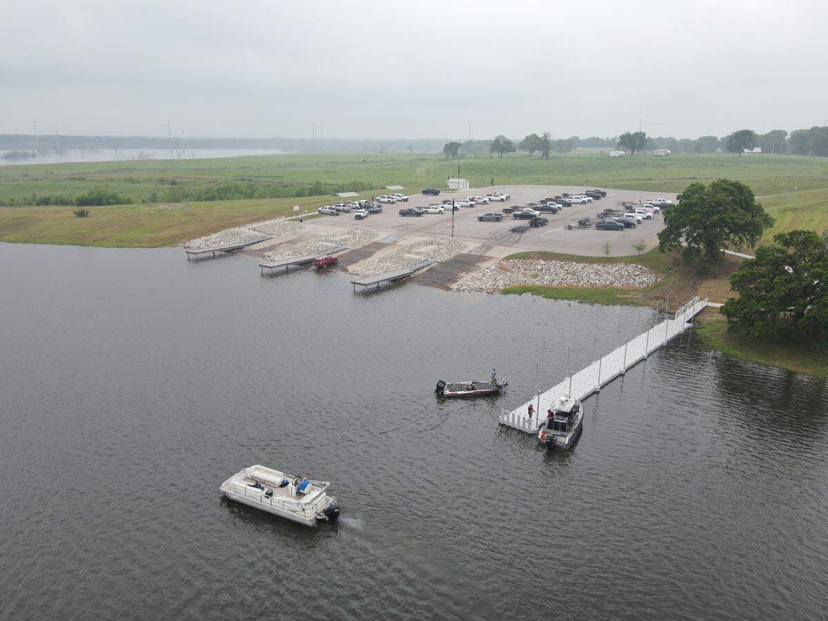 Visitors to the lake have three public access areas to launch boats for fishing and hunting.
