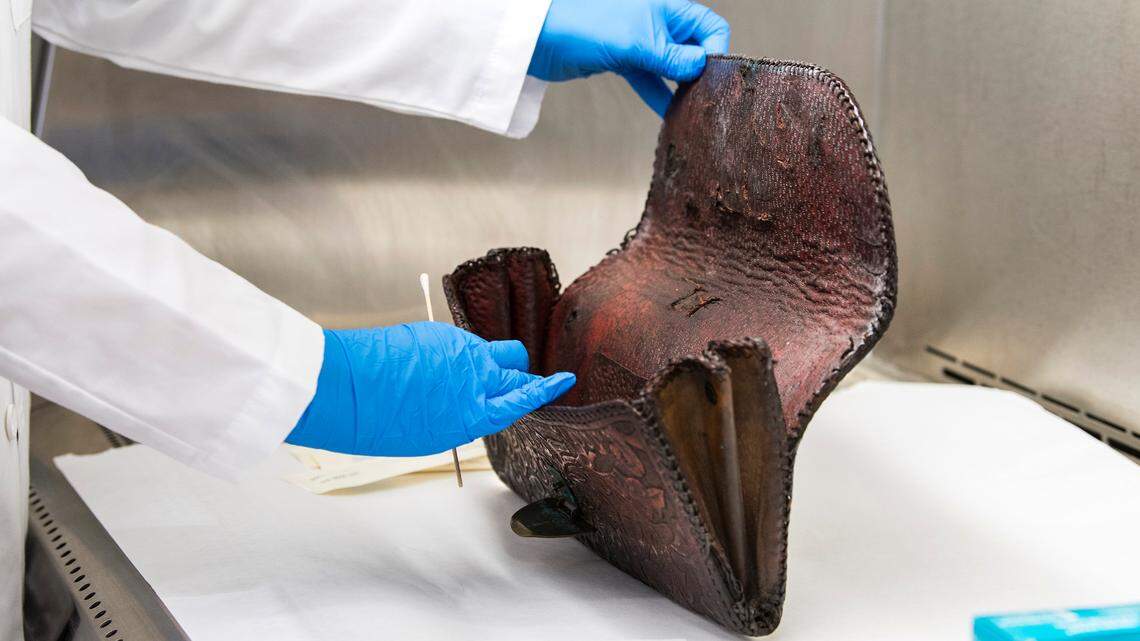 This purse may have belonged to Bonnie Elizabeth Parker, of the infamous Bonnie and Clyde duo. DNA research at the University of Central Oklahoma’s W. Roger Webb Forensic Science Institute may help solve the mystery.