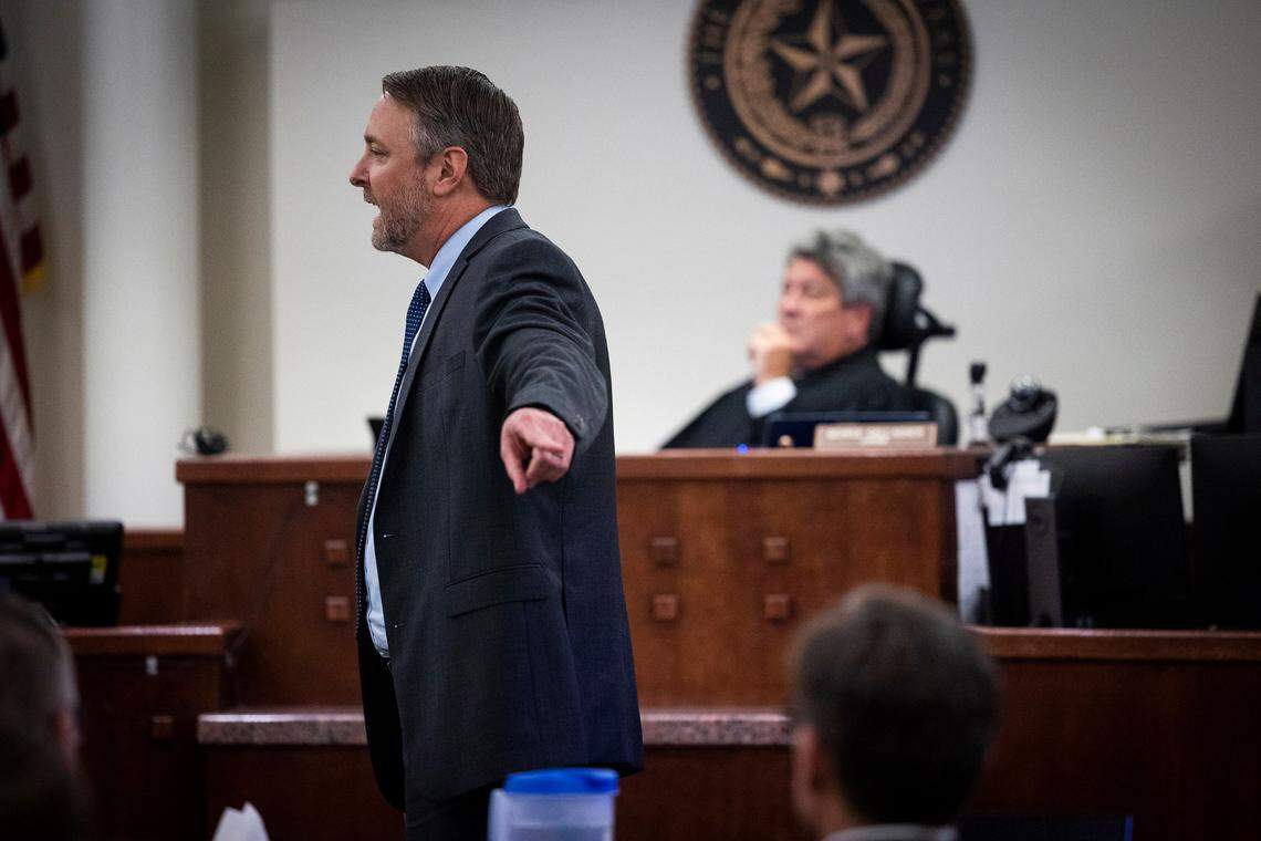 Prosecutor Timothy Rodgers gives a closing statement during sentencing for Timothy Huff Wednesday, June 29, 2022, at the Tim Curry Courthouse in downtown Fort Worth.