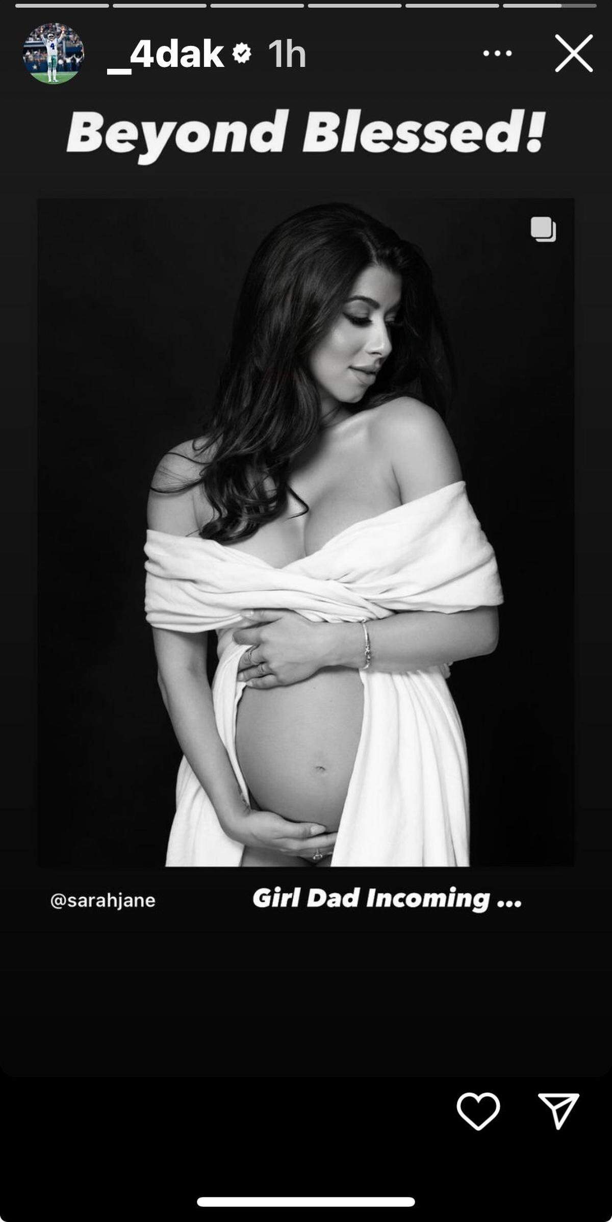 Cowboys QB Dak Prescott Prescott announced on Instagram Saturday that he’s going to be a father with a caption that he’s “beyond blessed” to be an “incoming girl dad.&nbsp;