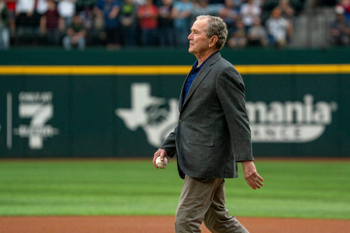Former President George W. Bush will throw out the ceremonial first pitch before Game 1 of the World Series on Friday. He threw the first pitch on opening day on March 30.