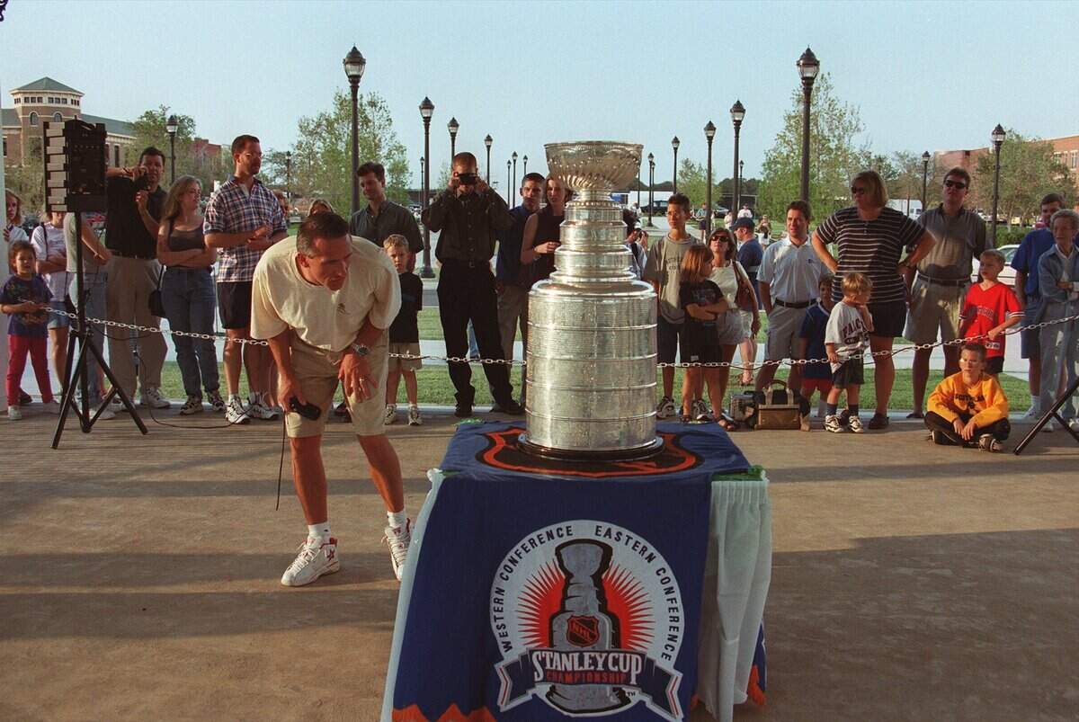 Sept. 25, 1999: The Stanley Cup is on display in Southlake Town Square. Mike Crammer who is a part owner of the Dallas Stars, had the trophy with him for the day. Since he lives in the area, he thought he would be nice to share with the folks of Southlake and brought it to the square.