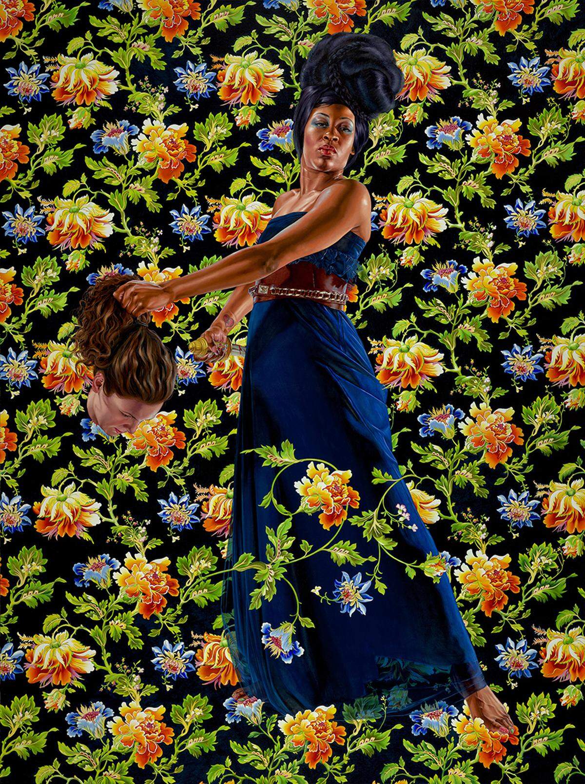 Kehinde Wiley’s “Judith and Holofernes” is on display at the Kimbell Art Museum in Fort Worth.