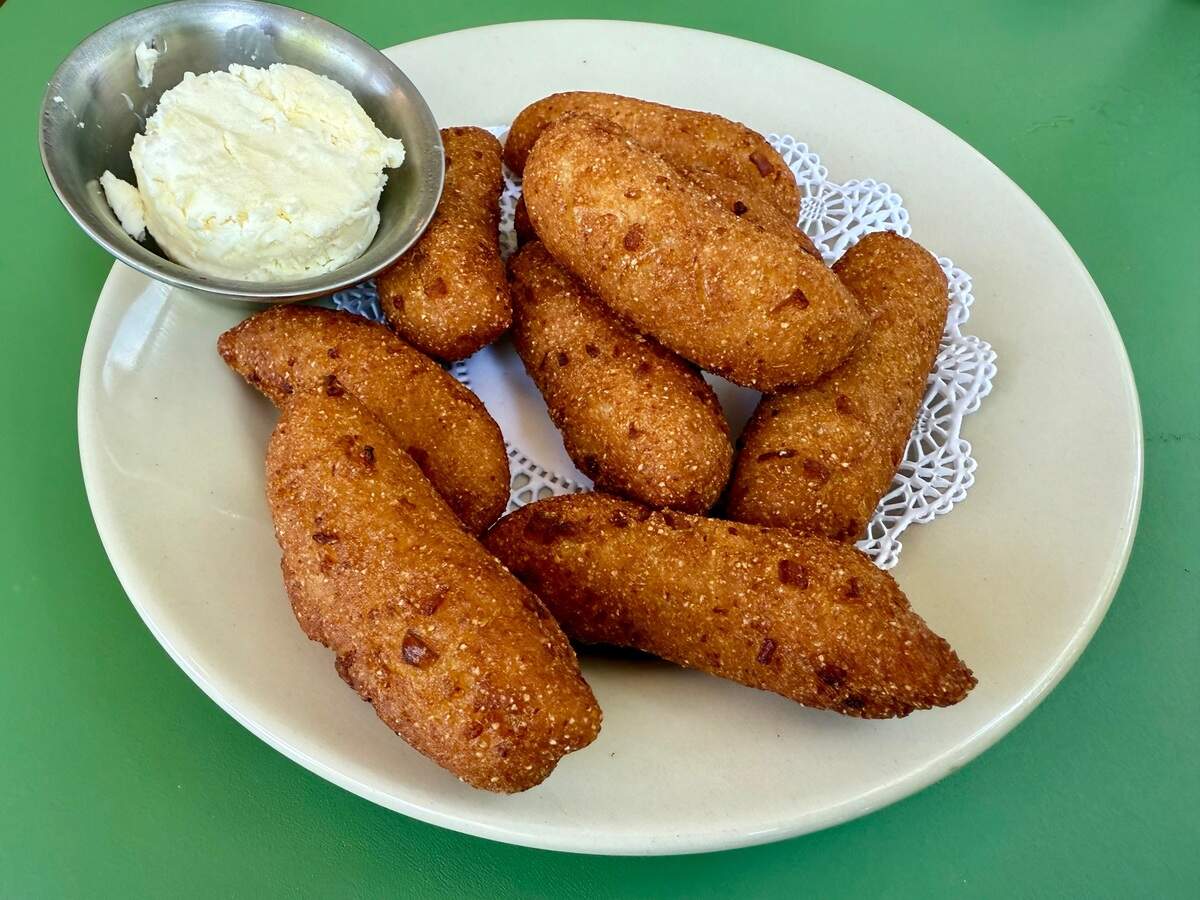 Hush puppies at the Stagecoach Inn Restaurant in Salado, Texas, June 1, 2025.