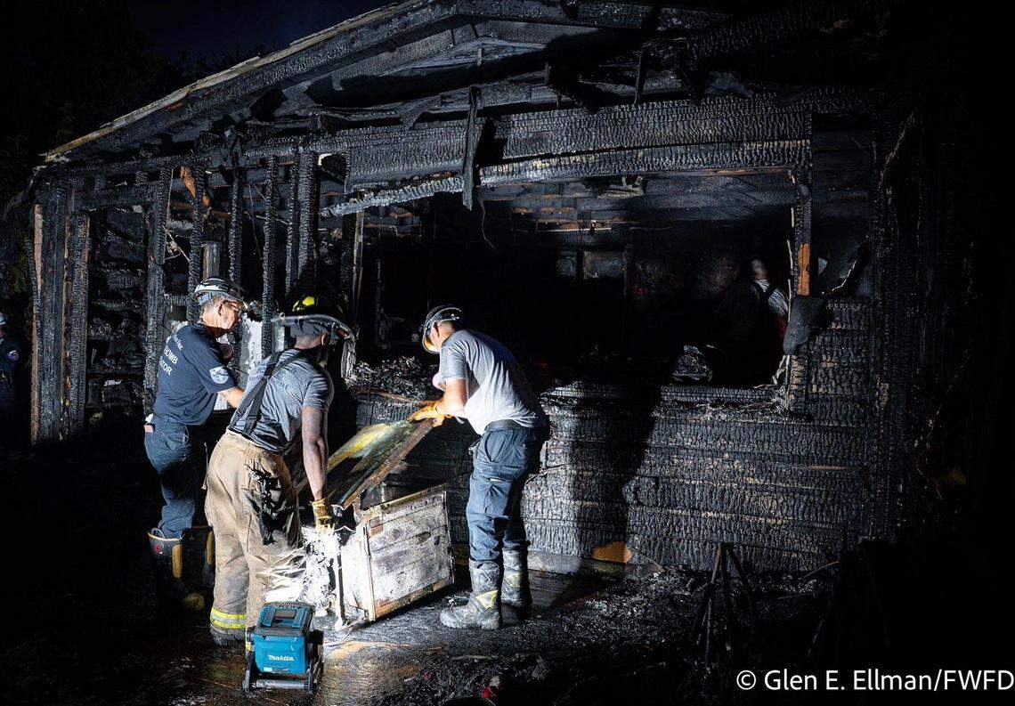 An elderly woman was killed, and her husband and a Fort Worth firefighter were injured Wednesday in a house fire in the 8200 block of Lifford Place, near Western Hills High School.