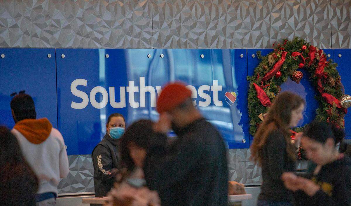 Southwest Airlines ticketing agents were busy Wednesday getting passengers on canceled flights rebooked.