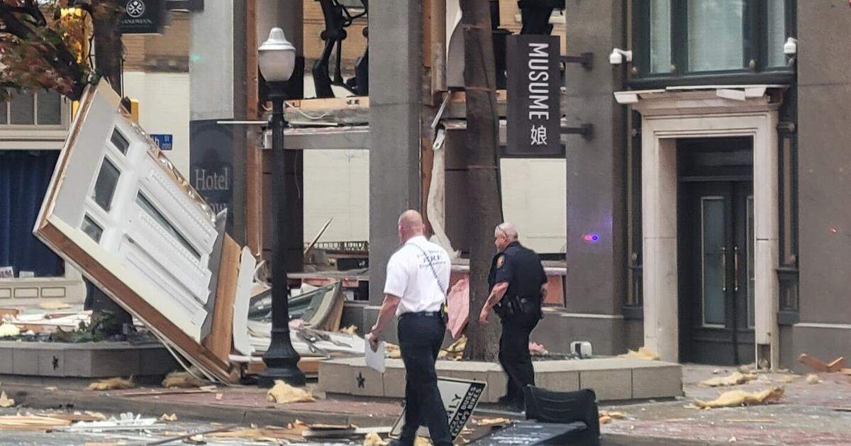 An explosion blew out the ground floor of the Sandman Signature Hotel in downtown Fort Worth on Monday afternoon, Jan. 8, 2024. At least 21 people were injured.