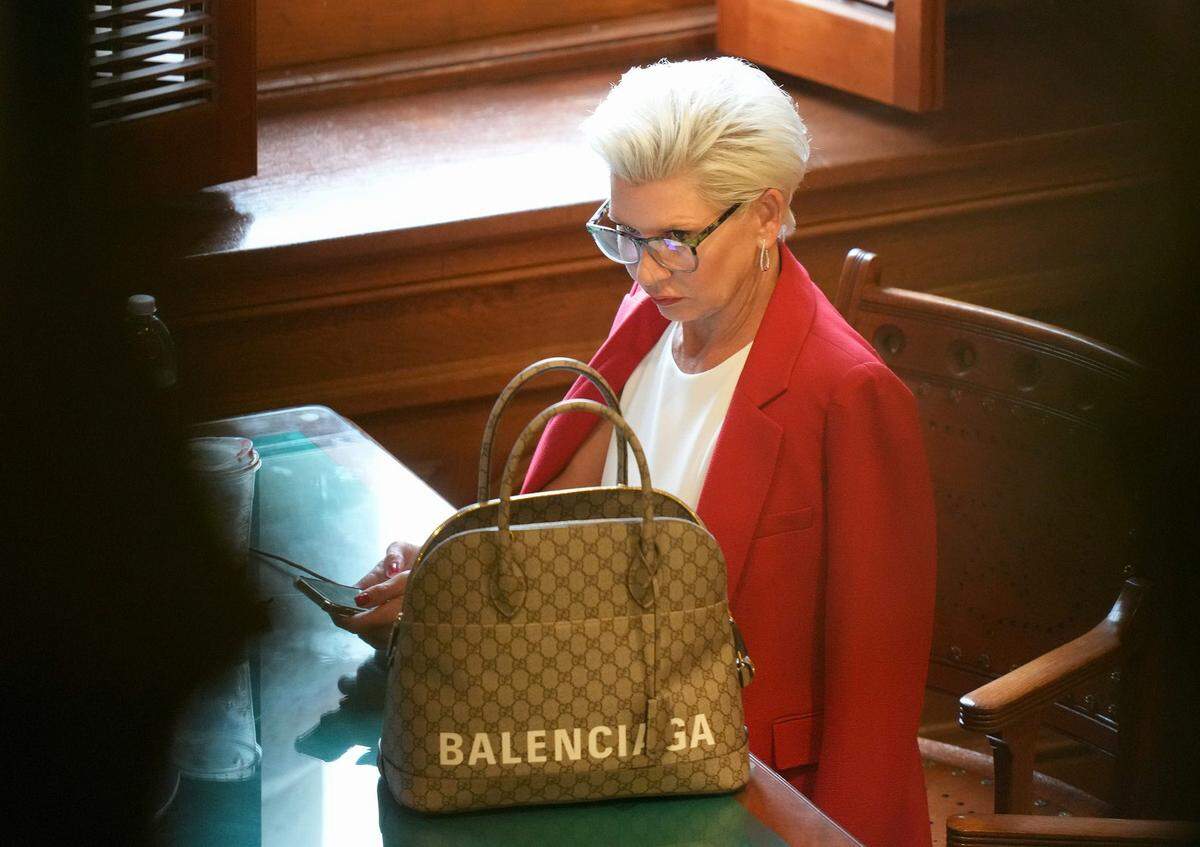 Laura Olson, the alleged mistress of Attorney General Ken Paxton, waits to testify at the impeachment trial of Paxton at the Capitol on Wednesday September 13, 2023.