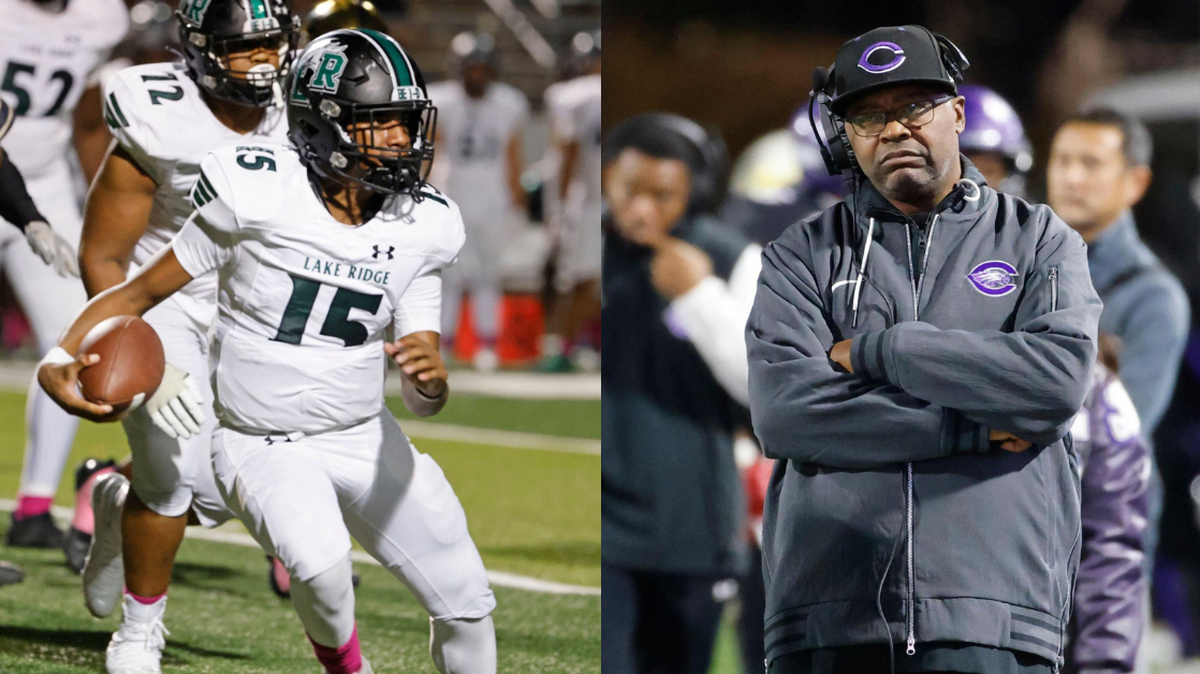 Mansfield Lake Ridge quarterback Deshawn Edwards (left) has led the Eagles to a 3-0 start. Crowley head coach Carlos Lynn (right) guided his team to a bounce-back victory.