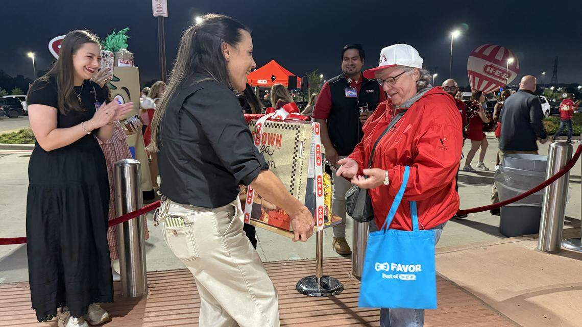 Eager shoppers waited hours to be first to shop at the new Mid-cities H-E-B