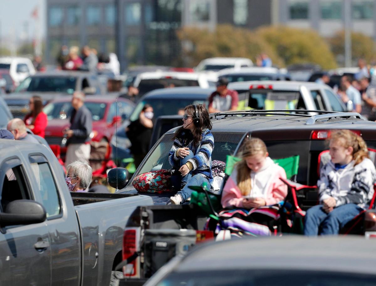 Over 3,000 parking spaces were filled during the Bell Fort Worth Alliance Air Show at Alliance Airport in Fort Worth on Saturday, Oct. 17, 2020.