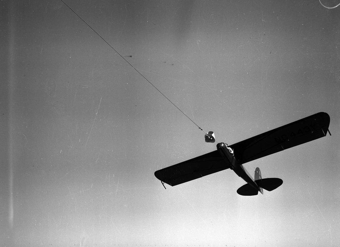 July 7, 1942: A glider in flight at the Lamesa Advanced Air Force Glider School in West Texas, where the military was training pilots for the new form of aerial warfare.