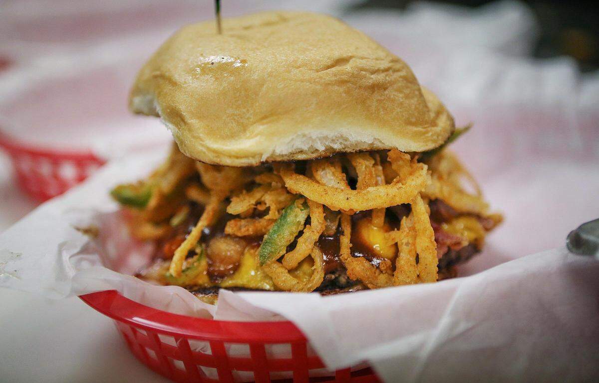 The Vaquero Burger is one of the specialties at Dutch’s Hamburgers.