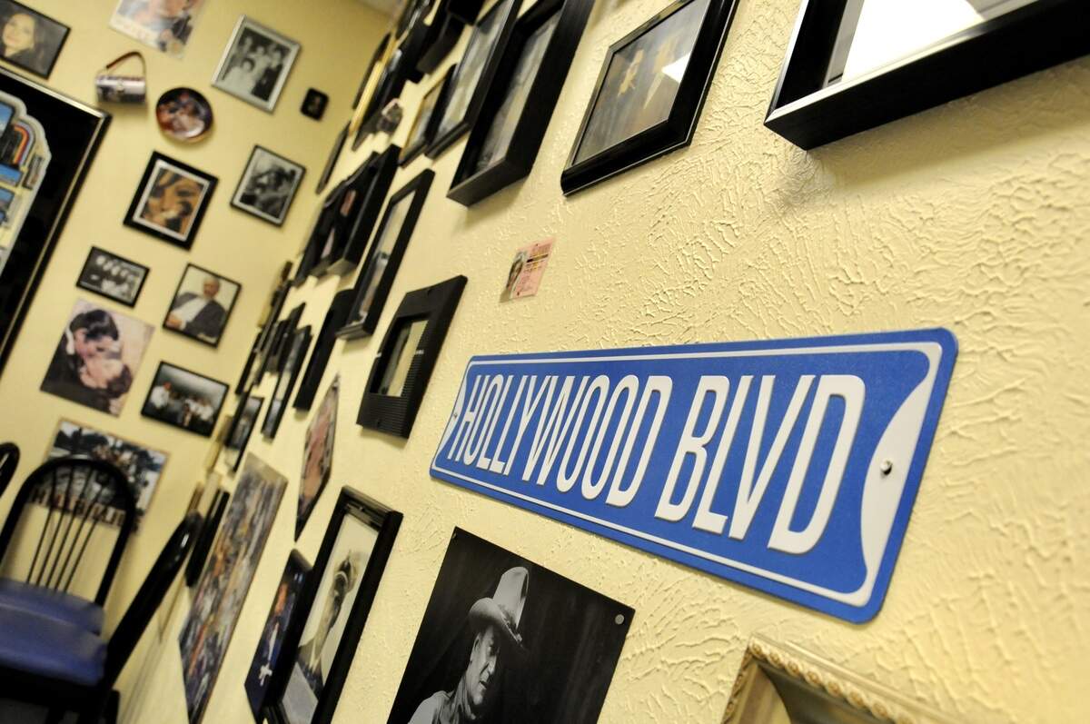 Hollywood memorabilia at the Bluebonnet Cafe in Haltom City.