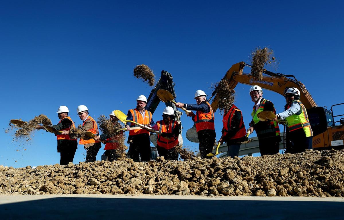 Dallas Fort Worth International Airport breaks officials and board members break ground on Terminal F on Tuesday, Nov. 19, 2024. The $1.6 billion program to construct Terminal F also included and expansion of Terminal E.