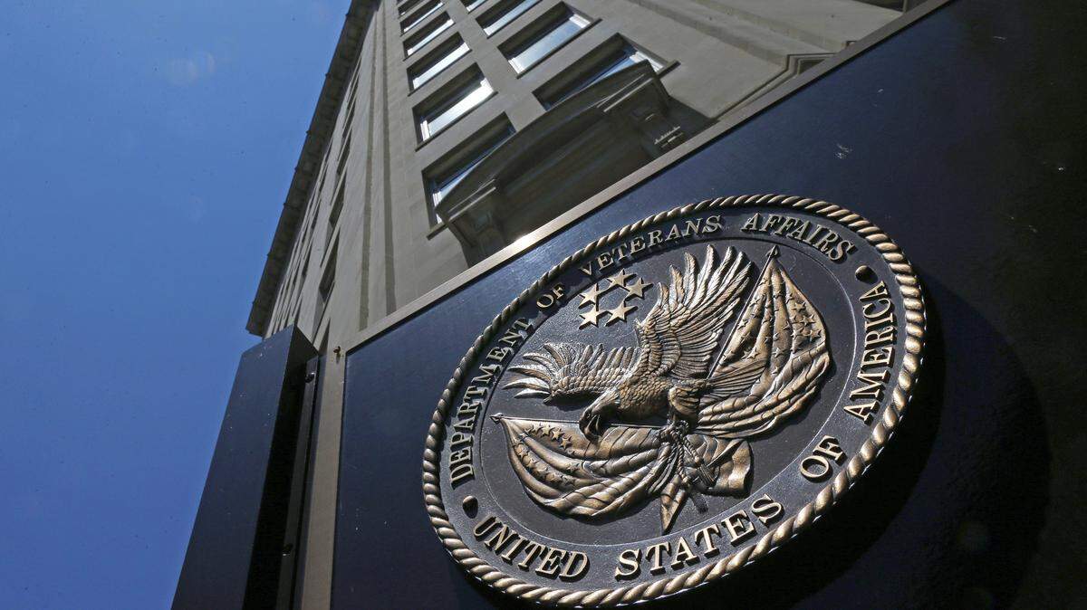 The seal affixed to the front of the Department of Veterans Affairs building in Washington. A House committee unveiled a disputed plan July 21, 2017, to allow the Department of Veterans Affairs to shift $2 billion from other programs to cover a sudden budget shortfall that could threaten medical care for thousands of patients in the coming weeks.