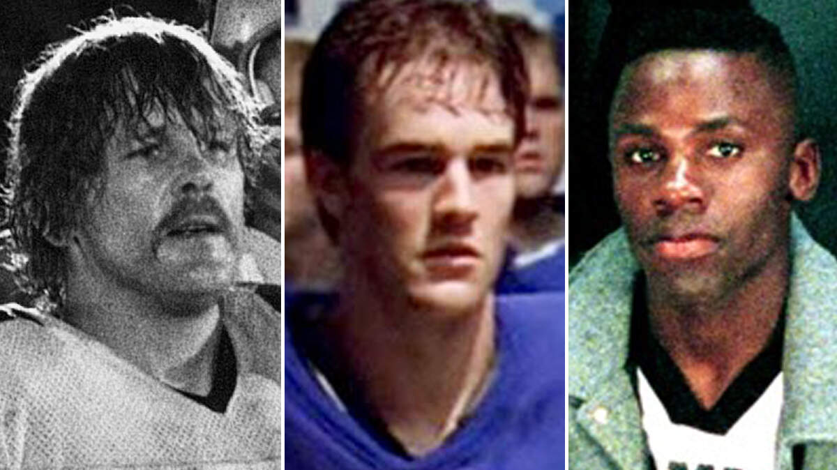 Actors Nike Nolte ("North Dallas Forty"), James Van Der Beek ("Varsity Blues") and Derek Luke ("Friday Night Lights") are pictured together in this composite photo.